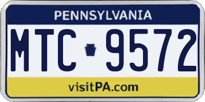 PA license plate MTC9572