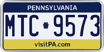 PA license plate MTC9573