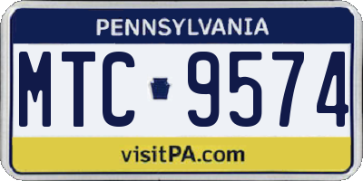 PA license plate MTC9574