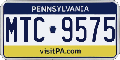 PA license plate MTC9575