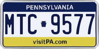 PA license plate MTC9577