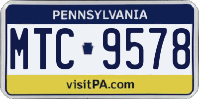 PA license plate MTC9578