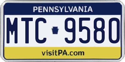 PA license plate MTC9580