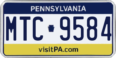 PA license plate MTC9584