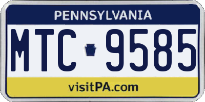 PA license plate MTC9585