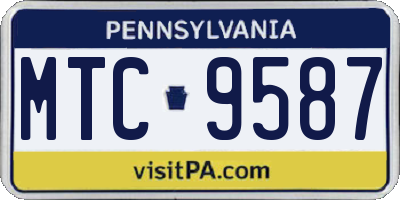 PA license plate MTC9587