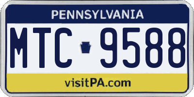 PA license plate MTC9588