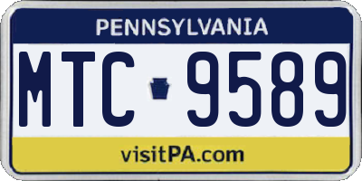PA license plate MTC9589