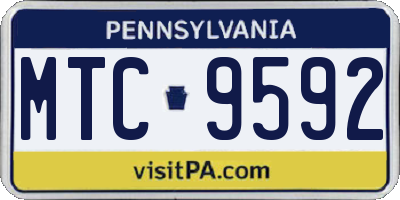 PA license plate MTC9592