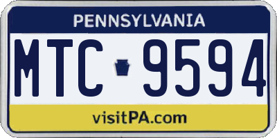 PA license plate MTC9594
