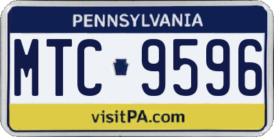 PA license plate MTC9596