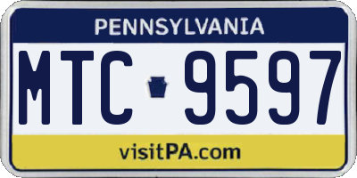 PA license plate MTC9597