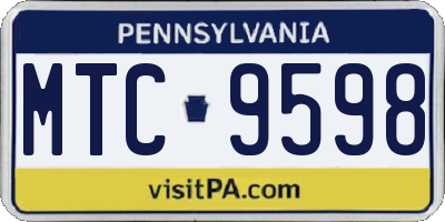 PA license plate MTC9598