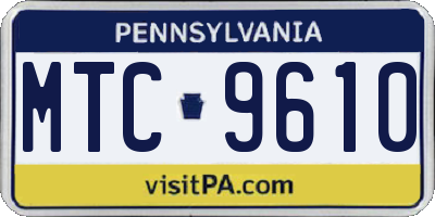 PA license plate MTC9610