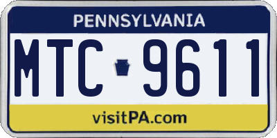 PA license plate MTC9611