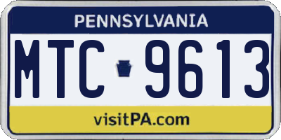 PA license plate MTC9613