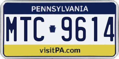 PA license plate MTC9614