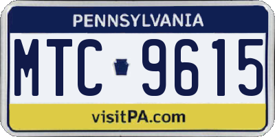 PA license plate MTC9615