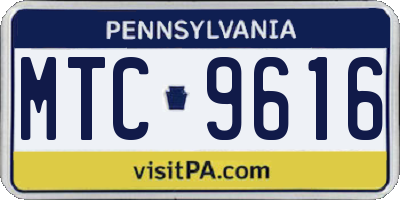 PA license plate MTC9616
