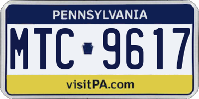 PA license plate MTC9617