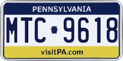 PA license plate MTC9618