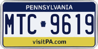 PA license plate MTC9619