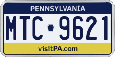 PA license plate MTC9621
