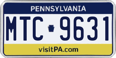 PA license plate MTC9631
