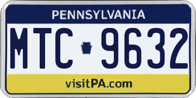 PA license plate MTC9632