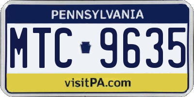PA license plate MTC9635