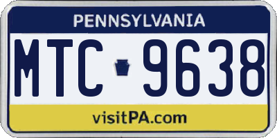 PA license plate MTC9638