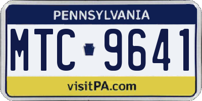 PA license plate MTC9641