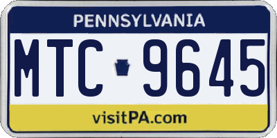 PA license plate MTC9645