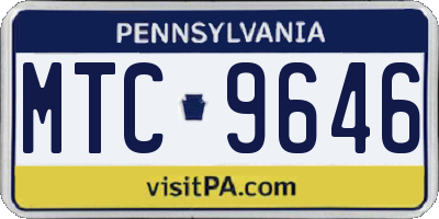 PA license plate MTC9646
