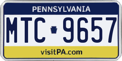 PA license plate MTC9657