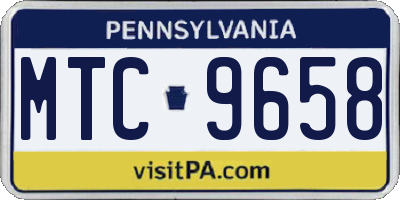 PA license plate MTC9658