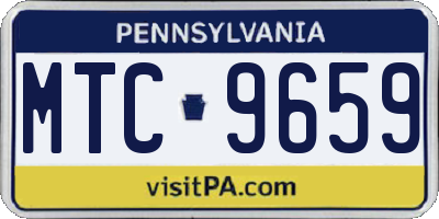 PA license plate MTC9659