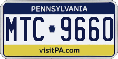 PA license plate MTC9660