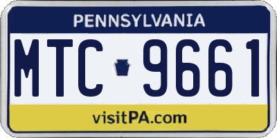 PA license plate MTC9661