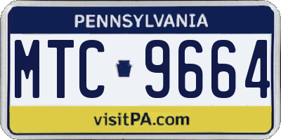 PA license plate MTC9664