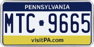 PA license plate MTC9665