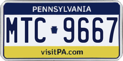 PA license plate MTC9667