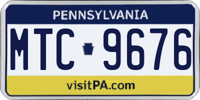 PA license plate MTC9676