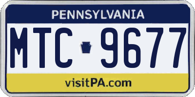 PA license plate MTC9677