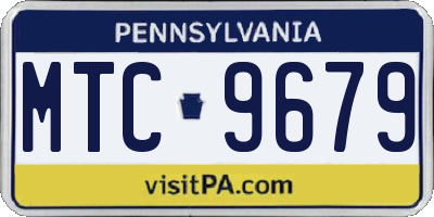 PA license plate MTC9679