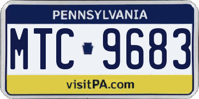 PA license plate MTC9683
