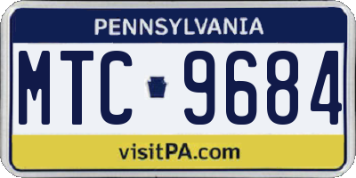 PA license plate MTC9684