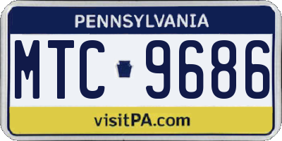 PA license plate MTC9686