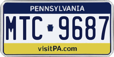 PA license plate MTC9687