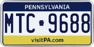 PA license plate MTC9688
